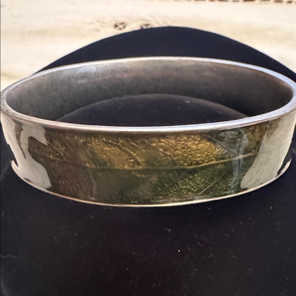 Green And Yellow Leaf Pattern Enamel Kenneth Cole… - image 3